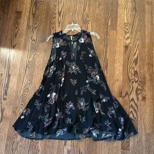 Free People black flowered mini dress/tunic, S